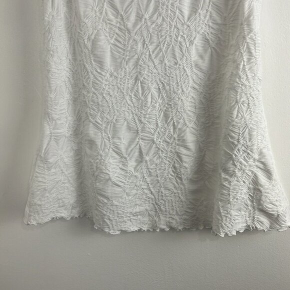 Joseph Ribkoff White Lettuce-Leaf Style Sleeveless Top - Picture 2 of 8